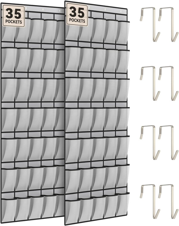 dodowin Over the Door Shoe Organizers, 2 Pack - 35 Deep Mesh