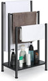 Free Standing Blanket Ladder Holder Rack, 3 Tier Black Metal Towel Racks
