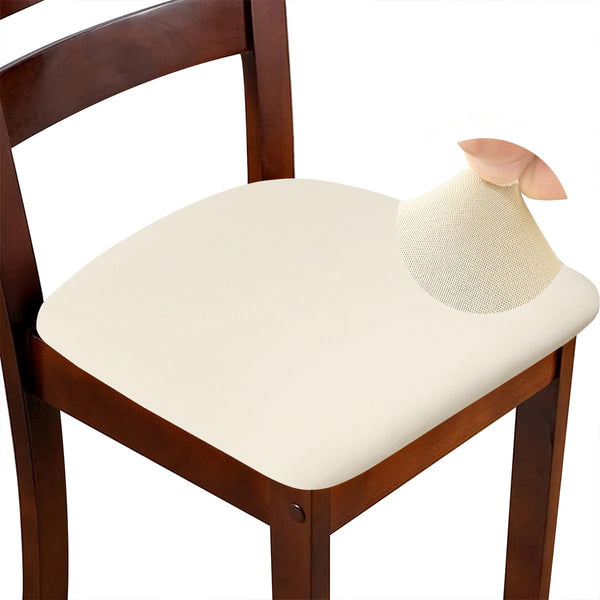 Stretch Off White Chair Covers Set of 4 for Dining Room, Removable Washable Seat Cushion Slipcovers for Kitchen Office