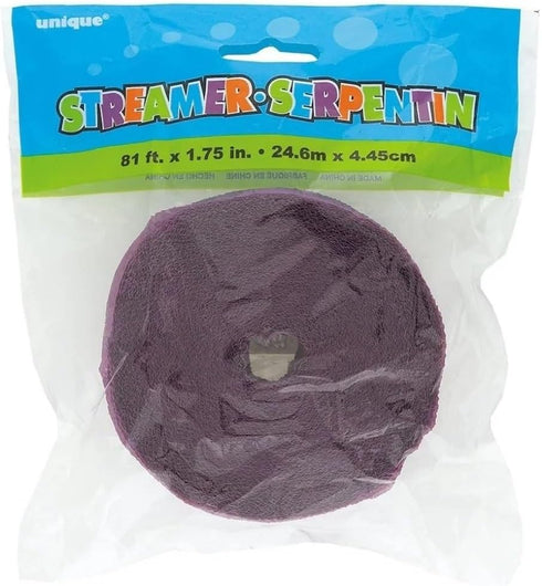 Pretty Purple Crepe Streamer - 81 ft (1 Count) - Vibrant Party Decoration