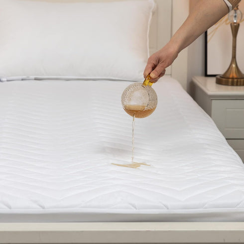 Quilted Waterproof RV King Mattress Protector Pad for 72x80 Narrow King Bed, Elastic Pocket Fitted Sheet Style Cover