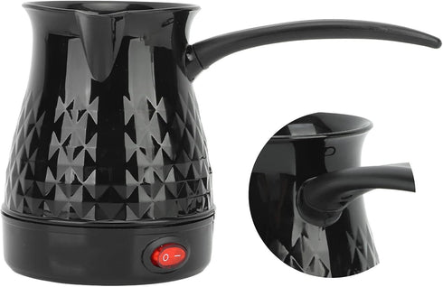 Zyyini Electric Coffee Maker, 600ml Stainless Steel Pot with Removable Handle, US Plug 110V