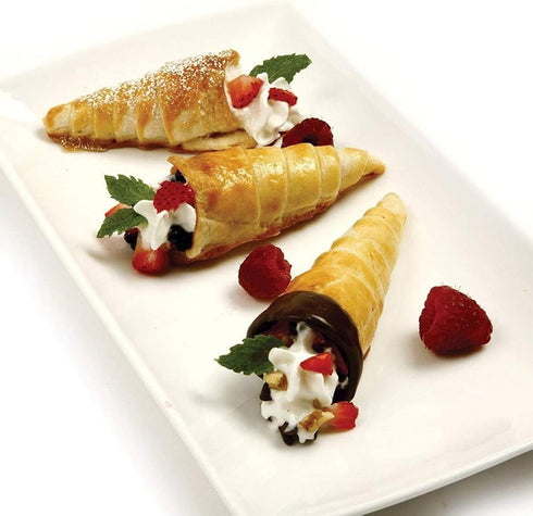 30pcs Non-Stick Stainless Steel Cream Horn Cones Tubes, Croissant Pastry Baking Moulds Set, Cannoli Form Roll Mold for