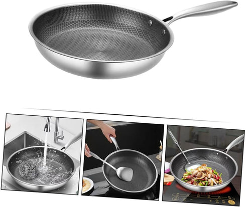 Stainless Steel Omelette Pan Fry Pans for Cooking Honeycomb Pan Small Egg Frying Pan Kitchen Cookware Non Stick Honeycomb Frying Pans Nonstick Frying Pan Breakfast Pan