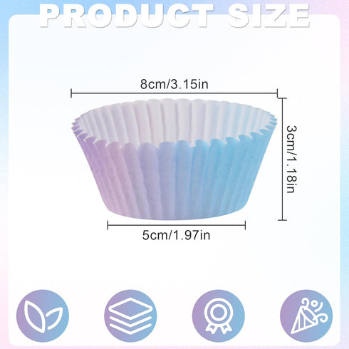600 Pack Cupcake Liners Cupcake Baking Cups Standard Size Muffin Liners for Wedding Birthday Pride Party Candy Cake Decorations Supplies(12 Styles) by Qumenan