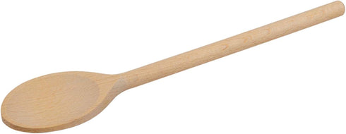 10 Inch Long Wooden Spoons for Cooking, Oval Wood Mixing Spoons for Baking, Set of 3 Natural Beechwood