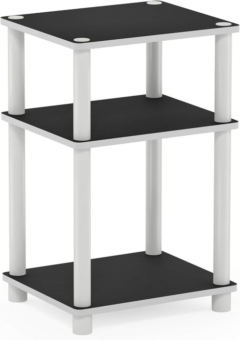 3-Tier 1-Pack Furinno JUST Side Table, End Table, Open Shelves Night Stand, Bedside Table, Toolless Assembly