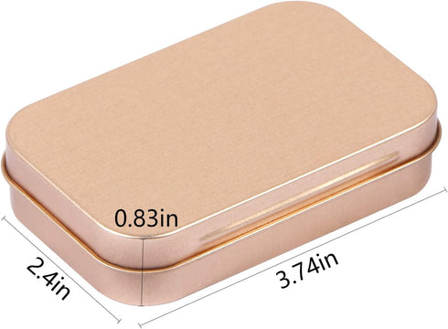 3 Pack Metal Rectangular Hinged Tins Box with Lid Mini Portable Box Empty Craft Containers Small Storage Kit Home Outdoors Organizer for Soap Mint Cookie 3.8x2.4x0.8 inch, Rose Gold by MIDELONG