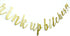 Drink Up Bitches With Champagne Glass Gold Glitter Hanging Sign Banner - Bachelorette, Engagement, Birthday Party Props