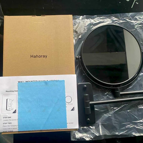Hahoray 8 20X 4 inches, 360Swivel Wall Mount Makeup Mirror with Strong Magnification Keep Bathroom Shaving Mirror Wall