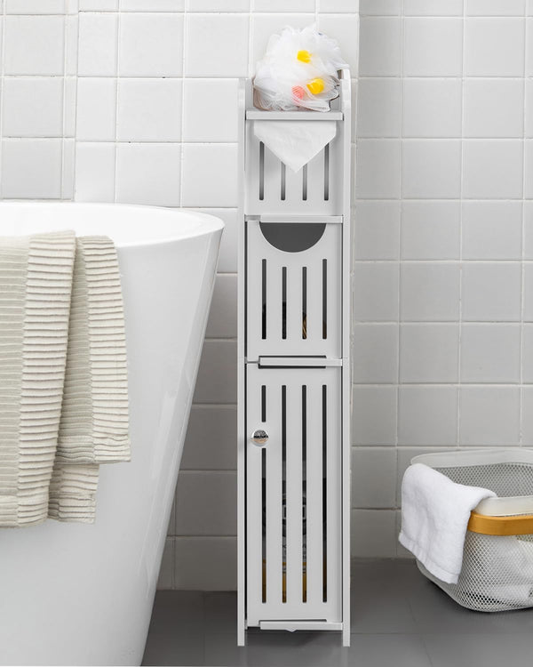 AOJEZOR Bathroom Storage Cabinet: Small Bathroom Storage Cabinet - Toilet Paper Holder