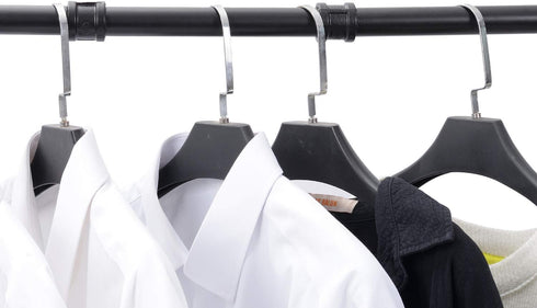 Industrial Pipe Clothing Rack, 30'' Wall Mounted Heavy Duty Metal Hanging Rod for Retail Display and Storage