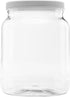 Plastic Storage Jars with Leak Proof Lids - BPA Free, 64oz, 1PK White