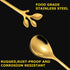 Long Handle Iced Tea Spoons Set of 6, Comicfs 7.6" Ice Cream Spoon, Creative Gold Leaf Cocktail Stirring Spoons, Premium Food Grade Stainless Steel, Mirror Finish & Dishwasher Safe (6 Pcs, Gold)