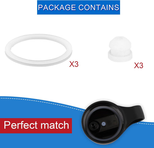 6pcs Water Bottle Gasket Replacement for DRINCO 14/18/22/32/40/64oz, Silicone Straw Lid Seal Gaskets & Vent Hole Gaskets Stainless Steel Water Bottle Sealing Ring for Drinco Straw Lids