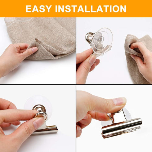 Aufind 12 Packs Suction Cup Clip, Plastic Round Clamp Holder for Hanging Kitchen, Bathroom, Office Accessories