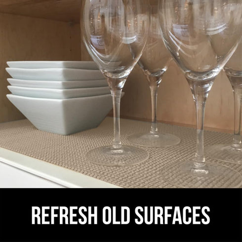 Gorilla Grip Drawer Shelf Liner, Non-Adhesive Thick Strong Grip, Protects Kitchen Cabinets and Cupboards, 12" x 20',