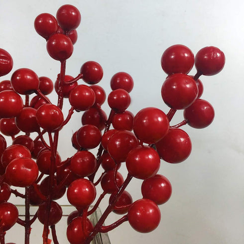 24 pcs Christmas Berries Stems Artificial Red Berry Stems for Christmas Tree Ornaments Crafts Holiday and Home Decor