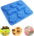 3 Pcs Silicone Molds, Puppy Dog Paw & Bone Shaped 2 in 1, 8-Cavity Baking Pans, Reusable Ice Candy Trays (Pink, Blue,