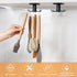 2pcs Under Cabinet Kitchen Utensil Hooks,360 Rotating Drilling Free Adhesive Utensils Hanging Rack for Tools/Towel/Knife (Black) by EigPluy