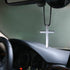 Cross Hanging Ornaments for Car Rear View Mirror, Metal Car Charm Pendant Decoration for Car, Truck, Home Decor (Silver)