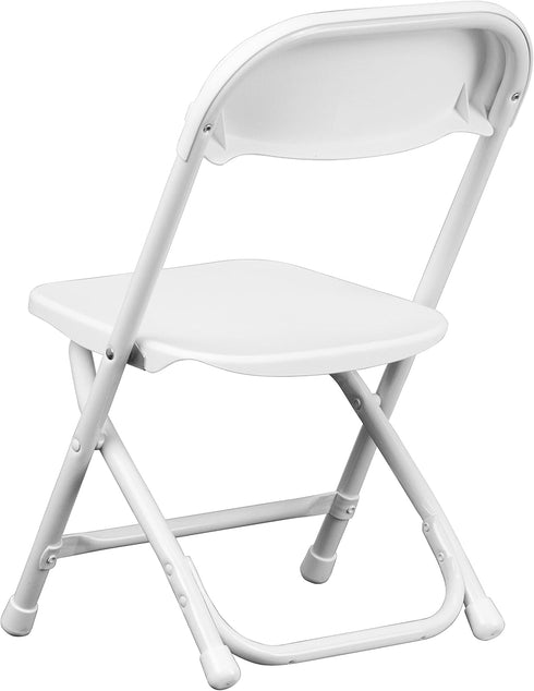 Kids' Folding Chair in White Plastic - Flash Furniture