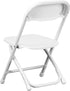 Kids' Folding Chair in White Plastic - Flash Furniture