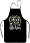 Grilling Aprons for Women and Men - BBQ Baking Apron, King and Queen Aprons, Funny Couple Aprons