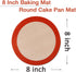 8 Inch Round Silicone Baking Mat, Set of 3 Reusable Silicone Baking Mats, Silicone Mat for 8 Inch Cake Pan, Silicone Mat for Baking Cake, Pizza, Pie, Bread, Macaron (Red, Blue, Grey) by Goalfly