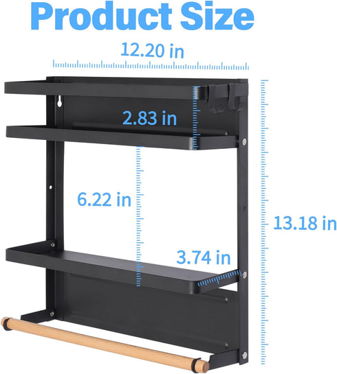 Countertop Magnetic Paper Towel Holder for Fridge, Kitchen Organizers Magnetic Shelf and Wall Mount Storage