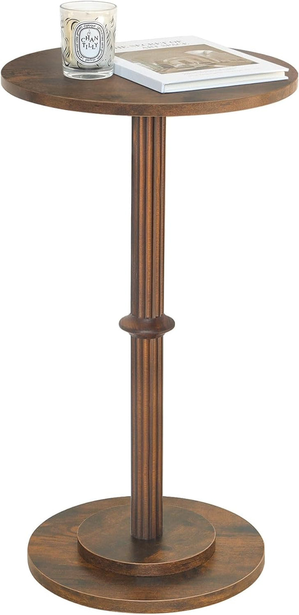 MaxSmeo Drink Table, Small Side Table for Small Spaces, Modern Round End