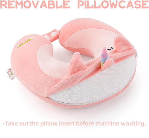3-8 Niuniu Daddy Unicorn Kids Travel Pillows for Y/O, Travel Essentials for Road Trip Long Flight, Soft Memory Foam