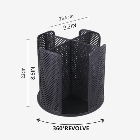 Rotatable cup and lid organizer box with 4 compartments, paper cup storage rack, coffee cup dispenser for office countertops, bathrooms, kitchens, bedrooms, coffee shops (Black) by Villelei