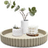 WEITESI HOME Large Resin Decorative Tray for Coffee Table, 11 Round Tray Decor for