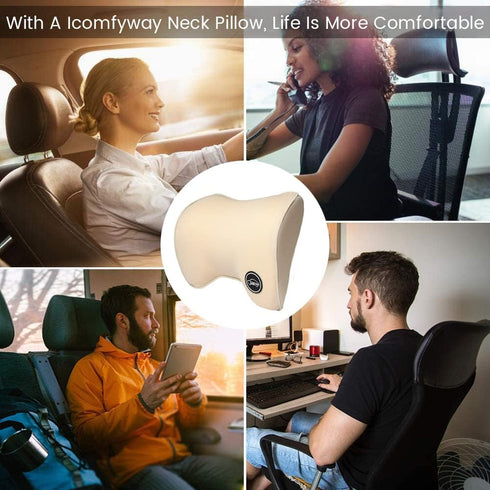 Car Neck Pillow for Driving - Car Seat Headrest Support, Travel Neck Pillow for Pain Relief & Cervical Support