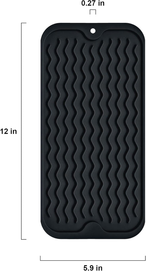 Silicone Dish Drying Mat, Large Non-Slip Heat-resistant Dish Drainer for Kitchen Counter, Sink, Refrigerator or Drawer