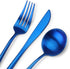 SHARECOOK Matte Blue Silverware Set, 20-Piece Stainless Steel Satin Finish Flatware Set for 4