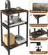 Tigerden 3 Tier Side Table, Heavy Duty End Table with Shelves, Narrow Nightstand for Small Spaces, Record Player Table