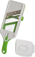 PrepSolutions Adjust-A-Slice & Julienne Mandoline, White & Green, Adjustable Slicer for Fruits and Vegetables