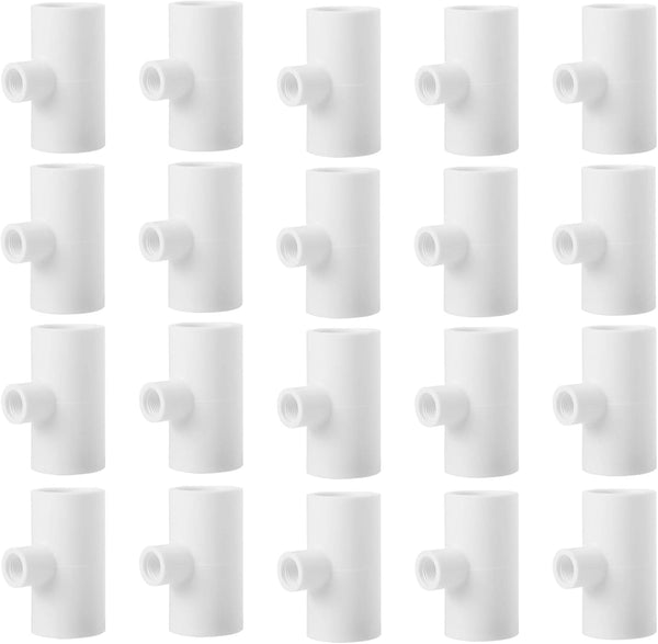 20 Pack Chicken Waterer PVC Tee Fittings - Fully Automatic for Threaded