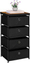 MOOACE Fabric Storage Dresser with 4 Drawers, Clothes Organizer and Storage Tower, Black