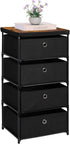 MOOACE Fabric Storage Dresser with 4 Drawers, Clothes Organizer and Storage Tower, Black