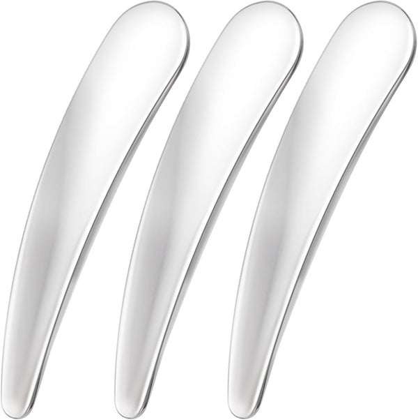 Pndeyo 3pcs Mini Stainless Steel Makeup Spatula, Reusable Cosmetic Cream Spatulas Spoon, Skincare