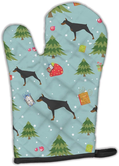 Caroline's Treasures BB4884OVMT Christmas Doberman Pinscher Oven Mitt, Heat Resistant, Kitchen Mitt for Hot Pans