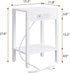 MMEOLUOOK 2-Tier MLBZ14WE End Table with Charging Station, Nightstand with Storage Shelf,Modern Side Table,Bedside