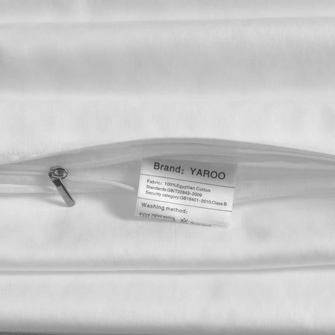 YAROO Body Pillow Cover 20" x 60", 100% Egyptian Cotton, Super Soft with Zipper, White