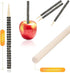 32 PCS Bling Candy Apple Bamboo Sticks, Caramel Apple Wooden Pointed Skewers with Rhinestones Diamond Mesh Wrap, Fruit