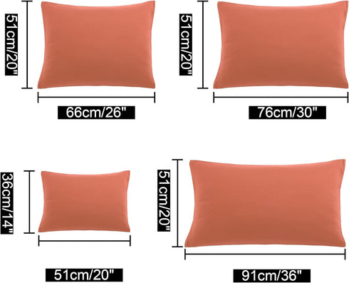 uxcell 2 Pack Pillow Cases, Soft 1800 Series Microfiber Pillowcases Set with Zipper King (20"x36") - Orange