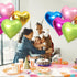 15pcs Heart Foil Balloon - 18inch Blue Gold Green Heart Shaped Mylar Balloons for Wedding Birthday Party Decorations