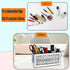 Silver Mirror Crystal Diamond Desktop Pen Organizer Box, 3 Compartment Multi-Use Storage for Office Decor